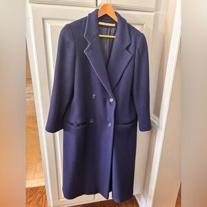 Perry Ellis for Saks Double Breasted Navy Coat